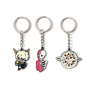 Keychain With Swivel Lobster Clasp Metallic Color Stainless Steel Metal Enamel <b>Ring</b> Offset and UV Printing Keychains - Product Image 6