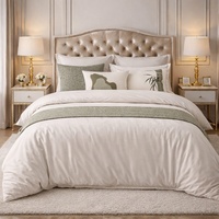 Parure de lit 4 pièces imprimée feuilles blanches, personnalisable, drap-housse, housse de couette, drap plat, toutes saisons, universelle, 1,8 m, 2,2 m