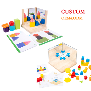 Montessori Educational Wooden Math Mirror-image Building Blocks Geometric Game Puzzle Stacking Toys for Kids CE CPC - Product Image 1