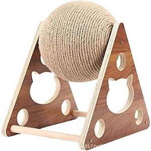 Poste rascador para gatos de sisal duradero, antideslizante, con bola integrada, juguete de cartón corrugado, rascador divertido. - Product Image 2