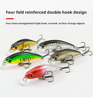 Leurres de pêche Minnow Jerkbait ABS 5,7 cm/6,5 g pour la pêche au bar, au saumon, à la truite - Utilisation en mer, en bateau, en rivière et en lac