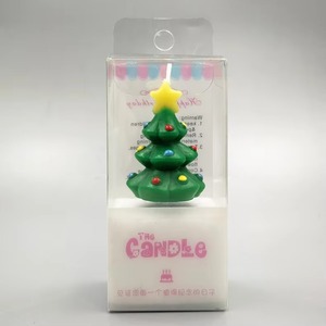 Christmas Tree Shaped Birthday <b>Candle</b> An Edible Festive Cake Topper for Holiday Themed Celebrations - Product Image 2