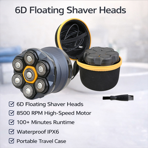 <span class=keywords><strong>Rasoir</strong></span> <span class=keywords><strong>Électrique</strong></span> Professionnel OEM GWA773 6D Flottant, Étanche IPX6, Rechargeable USB, pour Hommes Chauves, Utilisation Humide/Sèche, avec Étui de Voyage - Product Image 1