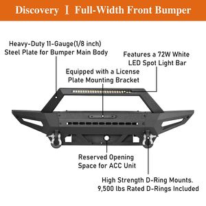 Bronco <strong>Front</strong> and Rear <strong>Bumper</strong> W/LED Light Bar &amp; Bull Bar for <strong>Ford</strong> Bronco 2021- <strong>2024</strong> 2/4 Door (Excluding Bronco Sport &amp; <strong>Raptor</strong>) - Product Image 6