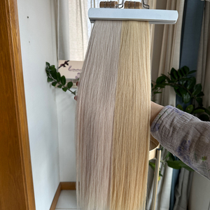 Extensioni per <span class=keywords><strong>capelli</strong></span> Tape-In all'ingrosso pronte per la spedizione, colore biondo ghiaccio, <span class=keywords><strong>capelli</strong></span> umani russi vergini grezzi, doppia trama, all'ingrosso - Product Image 2