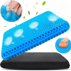 <span class=keywords><strong>Coussin</strong></span> <span class=keywords><strong>de</strong></span> siège en gel lavable, design nid d'abeille respirant <span class=keywords><strong>pour</strong></span> l'été, soulagement <span class=keywords><strong>de</strong></span> la pression, douleurs au <span class=keywords><strong>dos</strong></span> et au coccyx, <span class=keywords><strong>pour</strong></span> la maison, le bureau, les fauteuils roulants et les voitures - Product Image 1
