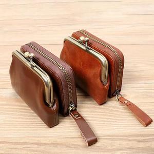 Monedero Royal Bagger para mujer, tarjetero con cremallera Vintage de cuero de vaca auténtico, bolsa de almacenamiento de gran capacidad, billetera sencilla 051 - Product Image 3