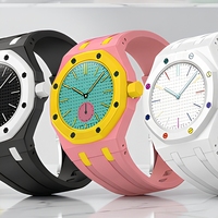 Boîtier de montre en céramique pour homme, design personnalisé, couleurs sur mesure, fabriqué par SG S Verified Factory, bracelet en caoutchouc FKM Royal pop.