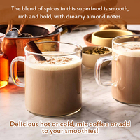 OEM Chai Latte aux champignons, café instantané, soutien immunitaire et concentration, boisson en poudre de thé Chai Latte aux amandes