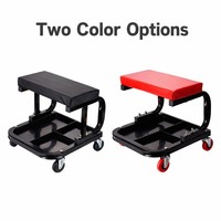 Chaise roulante en aluminium pour le detailing automobile avec tabouret de travail de garage et plateau à outils