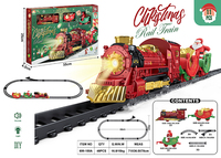 Train à vapeur vintage de Noël à piles AA : 3 wagons, lumières LED rouges, musique de Noël et brouillard