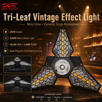 Projecteur de scène rétro à trois feuilles SGT pour discothèque et mariage avec sortie d'accentuation RVB et mouvement programmé silencieux pour boîte de nuit