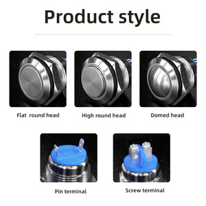 Hban Anti Vandal Anahtarlar 16mm 1no Paslanmaz Çelik Gövde SPST Açma Kapama Düğmesi Anlık Basmalı Düğme Anahtarı Ip65 - Product Image 4