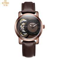 Montres mécaniques EYKI de haute qualité, résistantes à l'eau, bracelet en cuir, ensemble montre et bracelet avec boîte