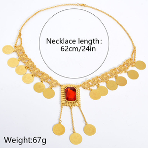 Collar Delicado con Rubí para Mujer, Chapado en Oro de 18K, con Borlas de Color, Colgante con Dije, Joyería para Aniversario de Bodas - Product Image 6