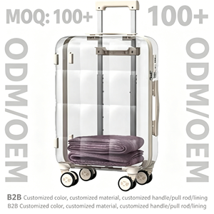 <span class=keywords><strong>Maleta</strong></span> de Viaje con Ruedas Universales y Carcasa <span class=keywords><strong>Transparente</strong></span> de Nuevo Estilo, Material de Neopreno Transpirable e Impermeable, con Cerradura y Asa Extraíble - Product Image 1