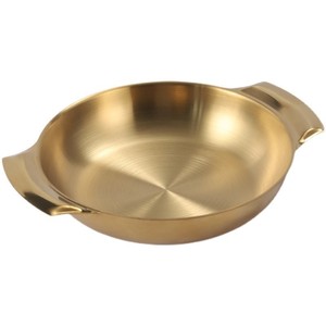 Stainless Steel Gold Double Ear <b>Pot</b> 24Cm <b>Induction</b> Compatible Portable Soup Stock <b>Pot</b> <b>For</b> Ramen Hot <b>Pot</b> Baking - Product Image 3
