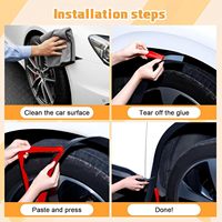 Tiras protectoras de goma para pasos de rueda de coche, guardabarros, extensiones de guardabarros, tiras de sellado de goma negras, embellecedores protectores