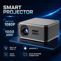 Projecteur 8K 1080P HD Smart LCD, projecteur de cinéma Android 11, Wifi, haute luminosité 1000 ANSI Lumens, projecteur de télévision intelligent pour la maison