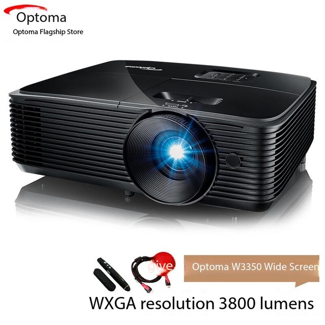 Optoma W3350 3800 ISO Lumens WXGA DLP Lamp Projector For Business Meeting Classroom Training Small Home Theater