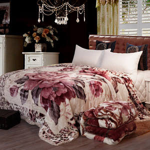 ผ้าห่มขนมิงค์ Raschel ฤดูหนาว,ผ้าห่มขน Faux นุ่มอุ่นหนาสองชั้น - Product Image 3