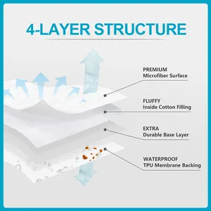 Copriletto trapuntato impermeabile antiscivolo doppio completo regina king size a prova di acqua - Product Image 2