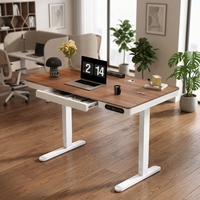 Bureau de travail électrique réglable en hauteur avec plateforme motorisée, ergonomique et large pour ordinateur