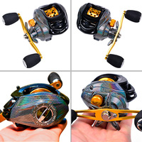 Gulungan pancing spul logam 7.2:1 18 + 1 BB, Reel pancing profil rendah, gulungan pancing Baitcasting untuk memancing di air laut
