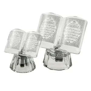 Hot sale Ramadan Decor Crystal Quran Book Islamic Gifts Handmade Crystal Holy Quran Stand For Muslim Ramadan Gift Souvenirs