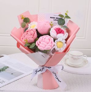 Cadeau personnalisé pour la fête des mères, bouquet de fleurs artificielles faites à la main, rose au crochet, fleur au crochet en forme de lys - Product Image 2