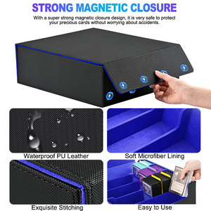 Juzi 2400 + thẻ unsleeved 4-Row <span class=keywords><strong>Pro</strong></span> thẻ tổ chức cho ma thuật <span class=keywords><strong>TCG</strong></span> thẻ thể thao lưu trữ PU da hộp trường hợp - Product Image 4