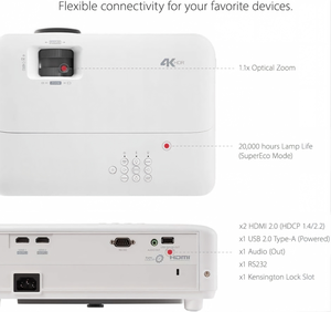 Projecteur UHD PX701-4K, 3200 lumens, HDR 240 Hz, correction automatique de la distorsion trapézoïdale DLP - Product Image 4