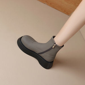 Bottes de neige d'hiver pour femmes GON22, bottes à cheville en fourrure de qualité, chaudes et confortables, avec semelle épaisse, fermeture à enfiler, vente chaude, confort et mode - Product Image 4