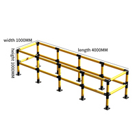 Système de barrières modulaires amovibles à rails doubles, garde-corps de sécurité amovibles pour entrepôt, kit de barrières de sécurité en acier