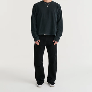 Custom 240gsm 100% Katoenen Kledingstuk Geverfd Steen Gewassen Terug Logo Borduurwerk Dagelijks Dragen Zwaargewicht Boxy Fit Shirt Met Lange Mouwen - Product Image 2