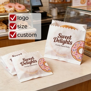 Sac en papier kraft brun et blanc résistant à l'huile avec logo personnalisé pour baguette française - Product Image 5