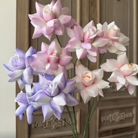 Rose artificielle en soie à 3 têtes, pétales retournés, pour mariage, décoration florale de la maison, KW-F148