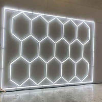 Plafonnier LED hexagonal 14 grilles 627W, CRI 90 élevé, éclairage ambiant ultra-lumineux, indice de protection IP54, garantie 2 ans, pour voiture