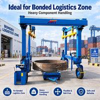 Grue portique sur pneus avec contrôle de fréquence PLC et dispositif anti-collision pour la manutention d'équipements logistiques en cour ouvert