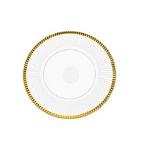 Assiette de présentation dorée avec perles, assiette décorative pour dîner, hôtel, banquet, mariage, décoration de table dorée