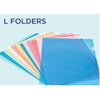 Porte-documents en polypropylène PP transparent en forme de L, format A4, par Crystal Containers