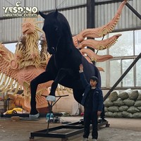 Modèle de cheval robot animatronique réaliste en acier et silicone pour manèges de parcs d'attractions et expositions pour enfants, personnalisable