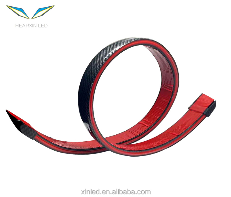 Универсальный разветвитель на заднюю крышу автомобиля, спойлер, полоса из углеродного волокна 5d, отделка, протектор на крыло багажника, Мягкие стильные наклейки на корпус