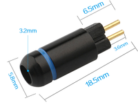 Adaptateur broches pour écouteurs, 2 broches de 0.78mm, prise pour W4R UM3X UM3RC UE11 UE18 JH13 JH16 ES3