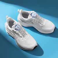 Sepatu Lari Pria Berkualitas Tinggi dengan Bagian Atas Rajutan Rotary Lace, Bernapas, Bagian Dalam Lembut, Ringan, Sol Luar TPR Anti-Selip, Sneakers Kasual