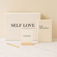 Vente en gros de papier kraft A5 en lin coffret cadeau journal manifeste carnet d'autosoins à couverture rigide personnalisé avec boîte carte d'affirmation