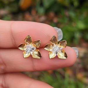 Fashion <b>Stud</b> <b>Earrings</b> 316L Stainless Steel PVD Gold Plating Flower Design For Women - Product Image 3