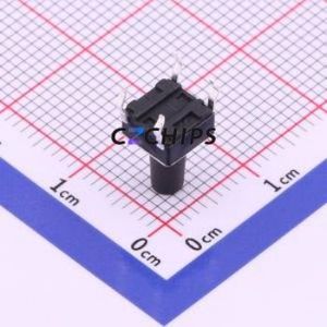 TS-1002-BR10016 Tactile Switch Through hole-4P,6x6mm Switch Single Pole Single Throw Round Button 1.6N Through Hole - Product Image 2