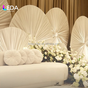 LEDA Factory Direct Wedding Supplies White Metal <b>Backdrop</b> <b>Stand</b> Stage Decoration Curtain <b>Stand</b> for Events Decor - Product Image 5