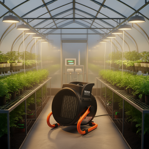 Ventilateur chauffant électrique portable Vevor 1500W PTC pour serre, chambre de culture, atelier, chauffage rapide, 3 vitesses. - Product Image 2